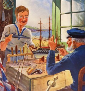 纳尔逊之触，老少船模制作者（彩色石印版） 作者 英语学校