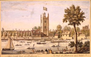 巴特西的北视图c.1744 作者 英语学校