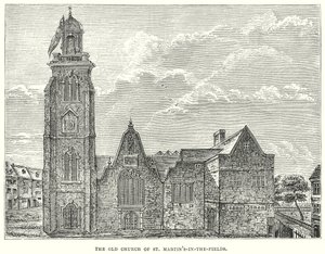 田野中的圣马丁老教堂（雕刻） 作者 英语学校
