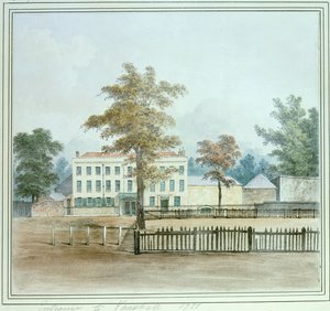 1751年，老房子和沃克斯豪尔花园的入口 作者 英语学校