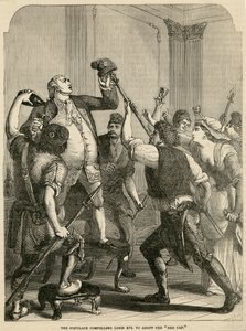 民众强迫路易十六采用红帽，1792年 作者 英语学校