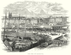 巴塞罗那港（雕刻） 作者 英语学校