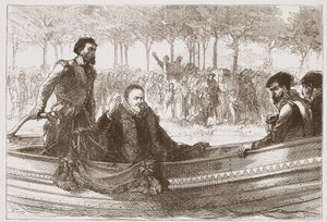 奥兰治王子在前往布鲁塞尔途中的驳船上，插图来自James Aitken Wylie（1808-1890），酒吧的新教历史。 1878年 作者 英语学校