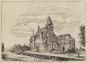 拟建的埃文河畔斯特拉特福莎士比亚纪念剧院（版画） 作者 英语学校