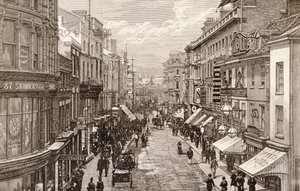 女王访问伯明翰：高街，来自“插图伦敦新闻”，1887年4月2日 作者 英语学校