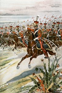 卫兵的红色枪骑兵救援
