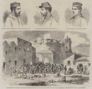 西西里革命，梅拉佐城堡圆塔脚下的英国营（版画） 作者 英语学校