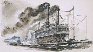 罗伯特·李（Robert E Lee）在密西西比河（Mississippi River）的着名比赛中领先纳奇兹（Natchez） 作者 英语学校