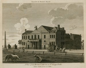 皇家马戏团位于Surrey的St Georges Fields，靠近方尖碑 作者 英语学校