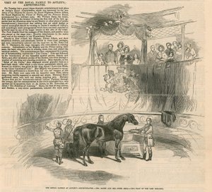 伦敦Astleys Amphitheatre的皇室成员 - 巴蒂先生和他的Steed Beda 作者 英语学校