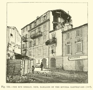 1887年里维埃拉地震破坏了尼斯Rue Debray 作者 英语学校