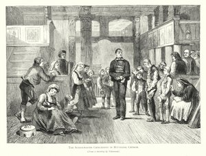 The Schoolmaster Catechising in Hitterdal Church (engraving) 作者 英语学校