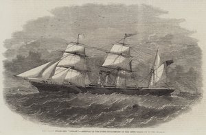 螺旋蒸汽船“印度”，默西河第 100 团第一支队抵达（雕刻） 作者 英语学校