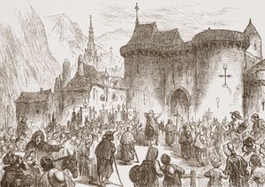 日内瓦之门的假朝圣者，詹姆斯艾特肯Wylie（1808-1890），酒吧的新教历史插图。 1878年 作者 英语学校