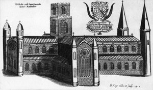 达勒姆大教堂南部外观，1660年 作者 英语学校