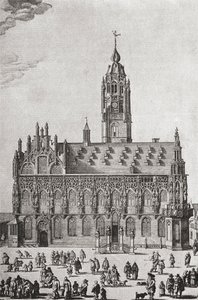 Stadhuis，米德尔堡，就像16世纪一样，来自JR Green的“英国人的短暂历史”，于1893年出版 作者 英语学校