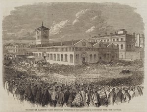 布莱克本的罢工，周四市场上的大型操作员会议（版画） 作者 英语学校