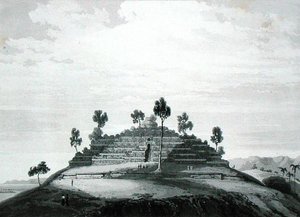 克度市博罗区的博罗博多寺，摘自托马斯-斯坦福-莱佛士（1781-1826）的《爪哇历史》，1830年出版（第二版）（石印）。 作者 英语学校