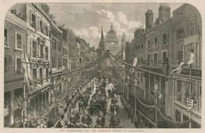 感恩节那天：游行队伍掠过Ludgate Hill
