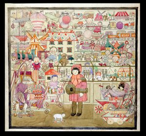 圣诞节的玩具店》，约 1910 年（纸面水彩画） 作者 英语学校