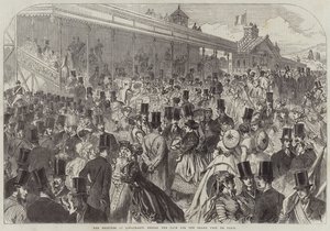 The Tribunes at Longchamps before the Race for the Grand Prix de Paris (engraving) 作者 英语学校