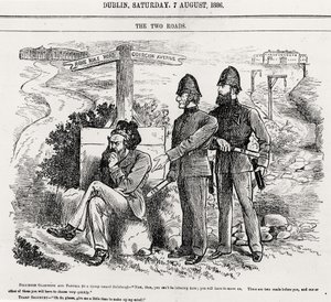 两条路，插图，酒吧。 1886年8月7日 作者 英语学校
