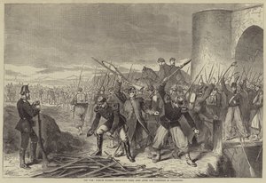 战争中，法国士兵在斯特拉斯堡投降后销毁了他们的武器（雕刻）。 作者 英语学校