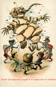 西方列强拉开中国的序幕（彩色平版）。 作者 英语学校