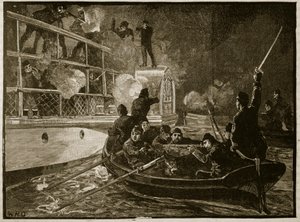 1837年Caroline的捕获，来自Cassells Illustrated History of England（sepia photo）的插图 作者 英语学校