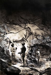 Lascaux洞穴壁画在Montignac附近的在法国 作者 英语学校