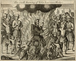殉道者约翰-劳伦斯被残酷烧死（雕刻） 作者 英语学校