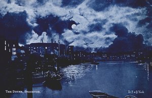 蒂斯河畔斯托克顿的码头（彩色石版印刷） 作者 英语学校