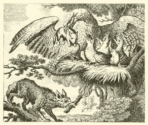 鹰与狐狸（雕刻） 作者 英语学校