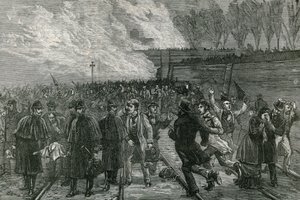 在Canonbury发生致命的铁路事故，将伤员带出隧道 作者 英语学校