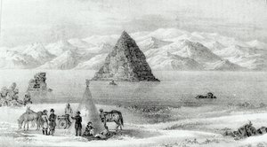 1844年1月在金字塔湖的榴弹炮，从1842年探索洛矶山脉的探险报告到1843年至1843年由约翰·C·弗里蒙特发往俄勒冈州和北卡罗来纳州，于1845年出版（点燃 作者 英语学校