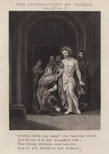 The incredulity of Thomas, John XX, ver 27 (engraving) 作者 英语学校