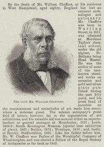 已故的 William Chaffers 先生（版画） 作者 英语学校