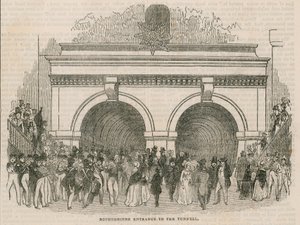 泰晤士河隧道的开放; Rotherhithe进入隧道 作者 英语学校