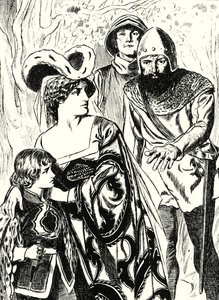 强盗发现了玛格丽特王后和王子（石版画） 作者 英语学校