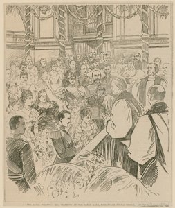 皇家婚礼，祭坛铁路仪式，白金汉宫教堂，1896年7月23日 作者 英语学校
