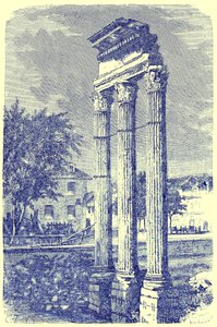 蓖麻寺的三列，来自Victor Duruy的罗马历史插图，1884年出版（数字增强图像） 作者 英语学校