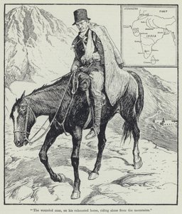 "受伤的人骑着疲惫不堪的马，独自从山上走来"（石版画） 作者 英语学校