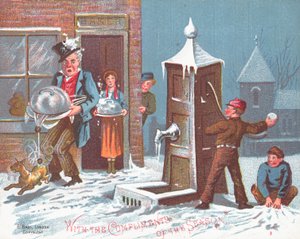 在贝克，圣诞卡扔雪球 作者 英语学校