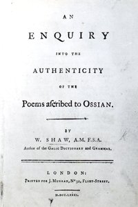 1781年出版的威廉肖的诗歌的真实性调查的标题页（印刷纸） 作者 英语学校