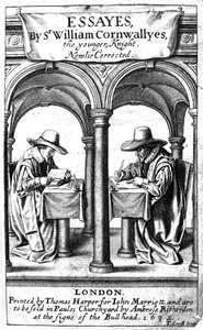 威廉·康沃利斯爵士撰写的Essayes书页，由Thomas Cecill制作，1632年出版 作者 英语学校