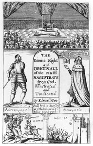 1658年爱德华·吉（Edward Gee）雕刻的上帝的民事法官的神圣权利和原件的标题页 作者 英语学校
