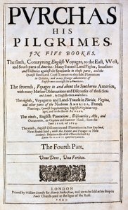 由Samuel Purchas购买他的Pilgrimes的标题页，出版于1625年 作者 英语学校