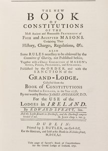 1751年爱尔兰大旅馆宪法宪法的标题页 作者 英语学校