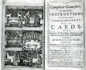 第五版The Compleat Gamester的标题页，归功于Charles Cotton（1630-87），酒吧。 1725 作者 英语学校
