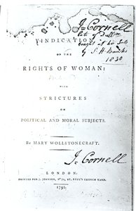 女权利辩护标题页由玛丽沃斯通克拉夫特于1792年出版 作者 英语学校